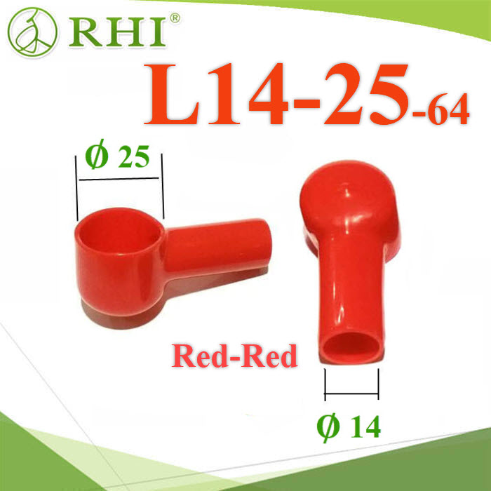 L14-25-64 ยางหุ้มขั้วแบตเตอรี่ แบบกลม สายไฟโตนอก 14mm. 35 Sq.mm. แพคคู่ สีแดง-แดงBattery Terminal cover RED twin model L14-25-64