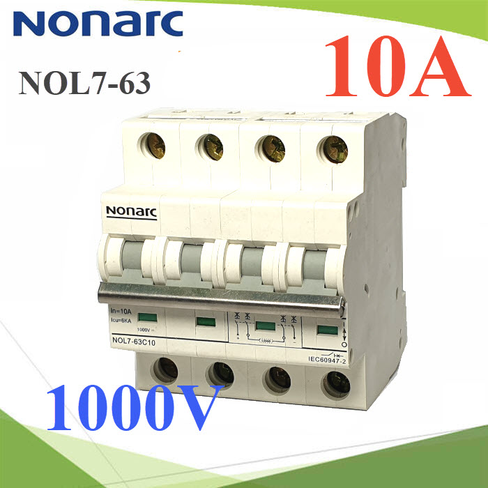เบรกเกอร์ DC 1000V 10A 4Pole เบรกเกอร์ไฟฟ้า NONARC โซลาร์เซลล์ MCBMCB DC 1000V 10A 4Pole Solar DC Mini Circuit Breaker
