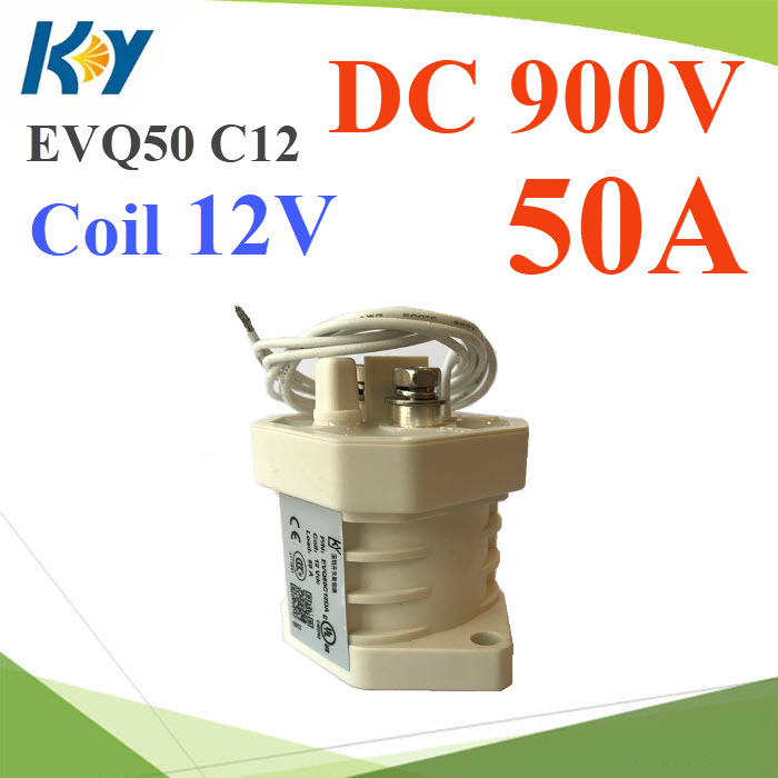 50A อุปกรณ์ ตัดวจรไฟฟ้า DC รองรับกระแส 900V คอยล์สั่งงาน 12VDC Solar contactor Coil 12V Main 50A  900V