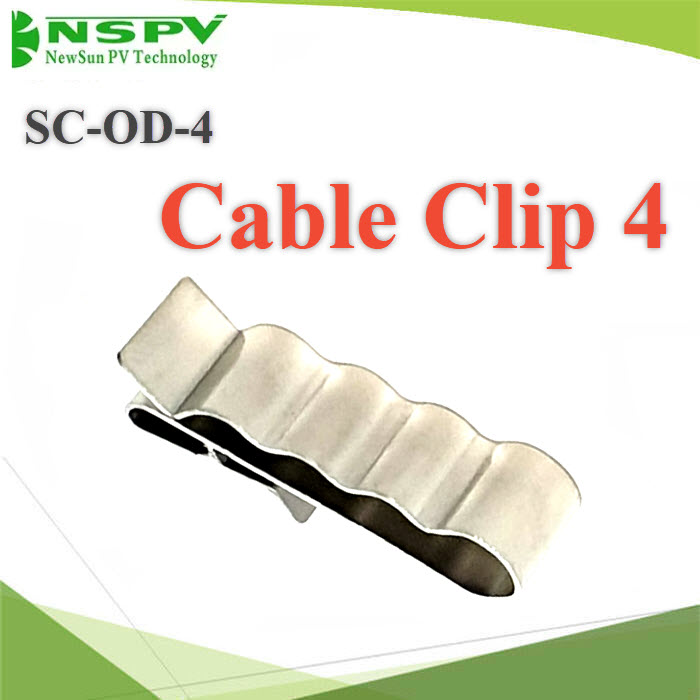 คลิปเก็บสายไฟ สำหรับแผงโซลาร์ ใส่สายไฟ เก็บสายไฟ แบบ 4 เส้นSolar cable clips for solar system mounting installation SCC-OD-4
