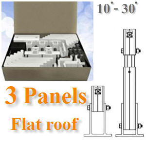 ชุดติดตั้ง โซลาร์เซลล์ 3 แผงติดกัน ดาดฟ้า หรือพื้นปูน (2เสา)Designed for installing solar panels on flat roofs 3 panels