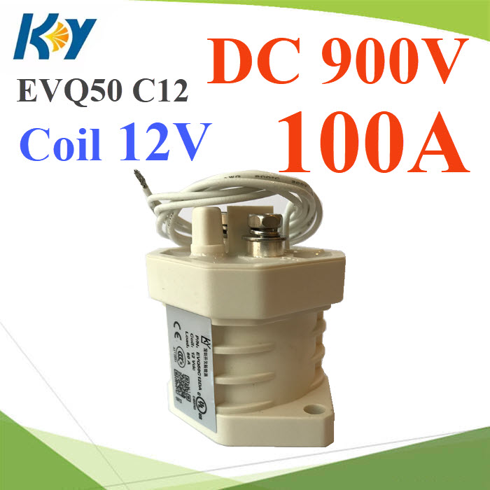 100A อุปกรณ์ ตัดวจรไฟฟ้า DC รองรับกระแส 900V คอยล์สั่งงาน 12VDC contactor Coil 12V Main 100A 900V