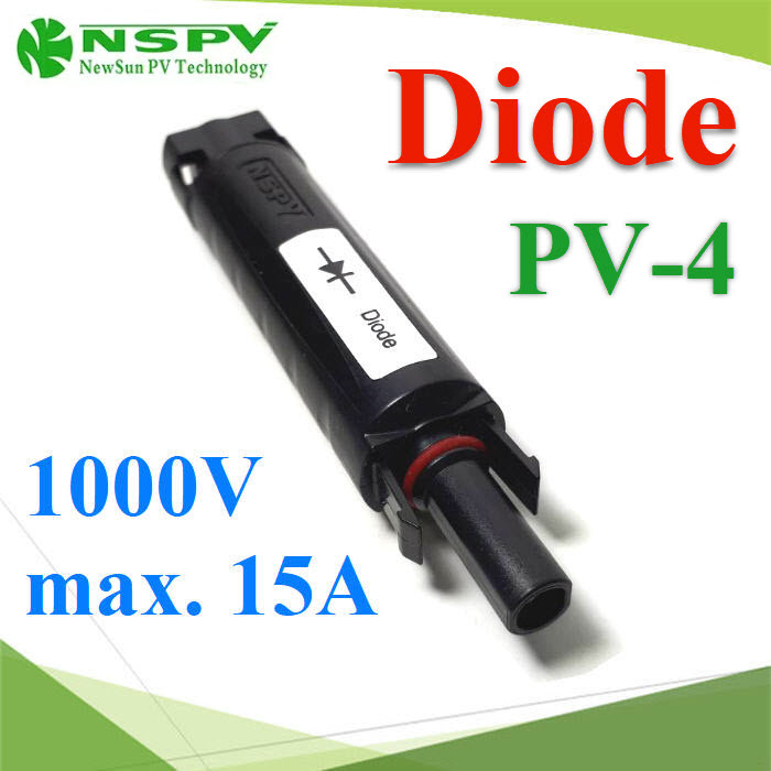 Solar ไดโอด PV-4 Diode สำหรับการต่อขนาน 1000V DC Solar Diode PV-4 Solar PV IP65 1000V DC 