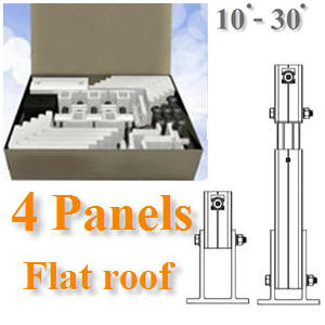 ชุดติดตั้ง โซลาร์เซลล์ 4 แผงติดกัน ดาดฟ้า หรือพื้นปูน (3เสา)Designed for installing solar panels on flat roofs 4 panels