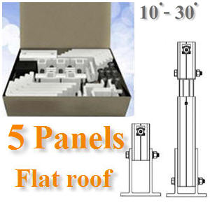 ชุดติดตั้ง โซลาร์เซลล์ 5 แผงติดกัน ดาดฟ้า หรือพื้นปูน (4เสา)Designed for installing solar panels on flat roofs 5 panels