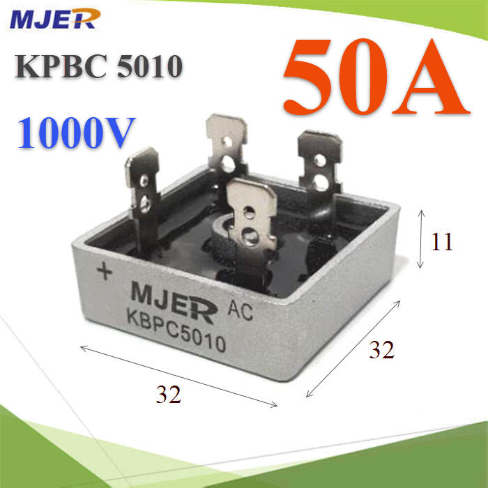 ไดโอดบริจด์ KBPC5010 วงจรเรียงกระแส AC to DC 50A 1000VKBPC5010 Metal Case Single Phase Diode Bridge Rectifier 50A 1000V 