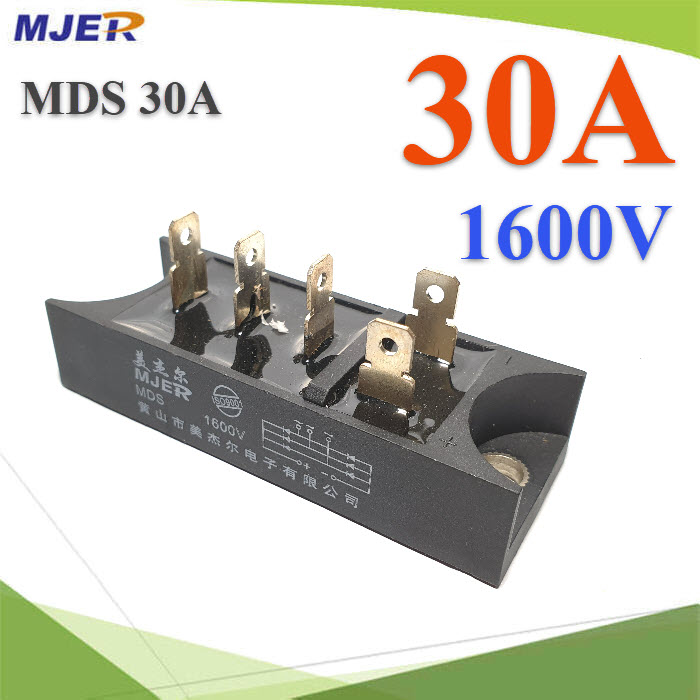 MDS ไดโอดบริจด์ AC 3 เฟส วงจรเรียงกระแส to DC 30A 1600V MDS Three Phase Diode Bridge Rectifier 30A 1600V 