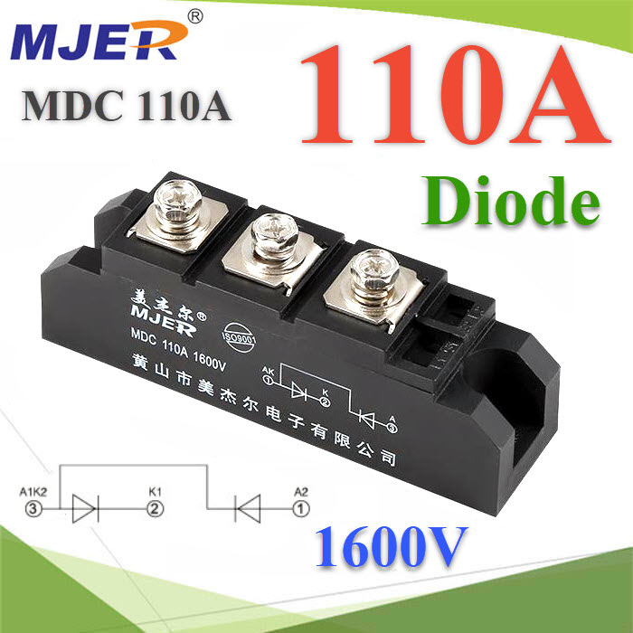 MDC ไดโอด 3 ขา กันไฟย้อน DC 110A 1600V จัดเรียงกระแส ทำ diode bridge ขนาดใหญ่MDC 110A 1600V Photovoltaic Anti-reverse Diode Solar Energy