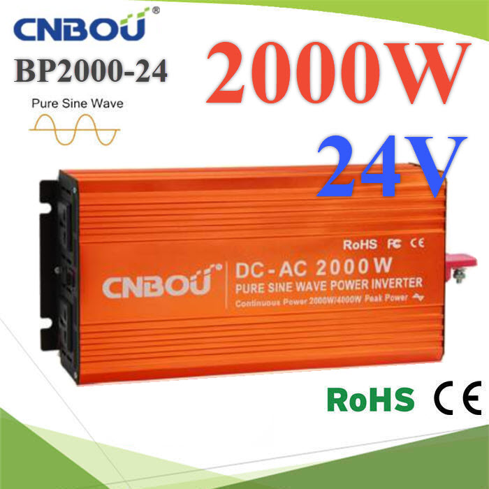 อินเวอร์เตอร์ 2000W Off-Grid Pure sine wave 24V DC to AC 1 เฟส2000W Pure Sine Wave Inverter 24V DC to AC 1 Phase