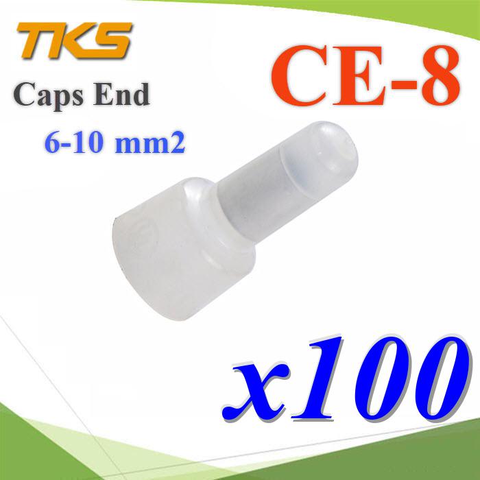 100 ชิ้น CE-8 หัวหมวกย้ำสายไฟ ต่อสาย สายไฟขนาด 6.0-10.0 Sq.mm.CE-8 Closed End Wire Cap Twist On Crimp Connector Terminals Full Specification  for 6-10 mm2