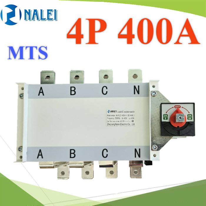 4P MTS 400A เบรกเกอร์สวิทช์ 2 ทาง AC สลับไฟด้วยมือโยก 3เฟส NAILEMTS 4P 400A Dual power manual transfer switch 4P Three Phase