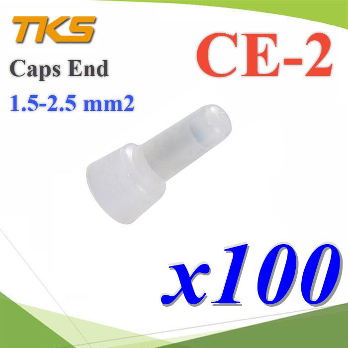 หัวหมวกย้ำสายไฟ ต่อสาย CE2 สายไฟขนาด 1.5-2.5 Sq.mm. 16-14 AWG  (แพค 100 ชิ้น)CE2 Closed End Wire Cap Twist On Crimp Connector Terminals Full Specification  for 1.5-2.5mm2