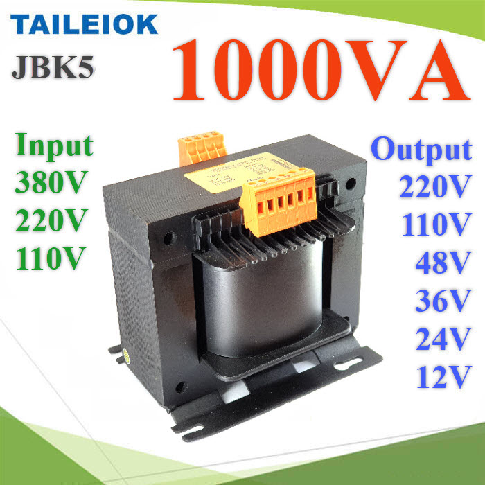 1000VA หม้อแปลงไฟ JBK5 ไฟขาเข้า AC 380V 220V 110V ไฟออก 12V 24V 36V 48V 110V 220VJBK5 1000VA AC Transformer Pure Copper Power 380V 220V 110V to 12V 24V 36V 48V 110V 220V