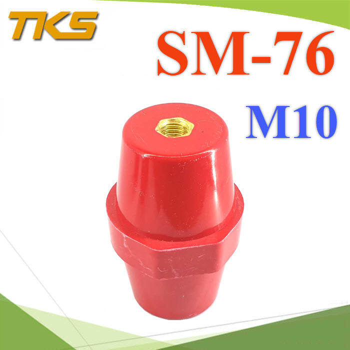 ลูกถ้วยบัสบาร์ สีแดง ลูกถ้วยฉนวนแดง Busbar Insulator SM-76 ยีดสกรู M10 ไม่รวมสกรูLow Voltage Conductor Copper Busbar RED SM-76 for Screw M10 without Screw