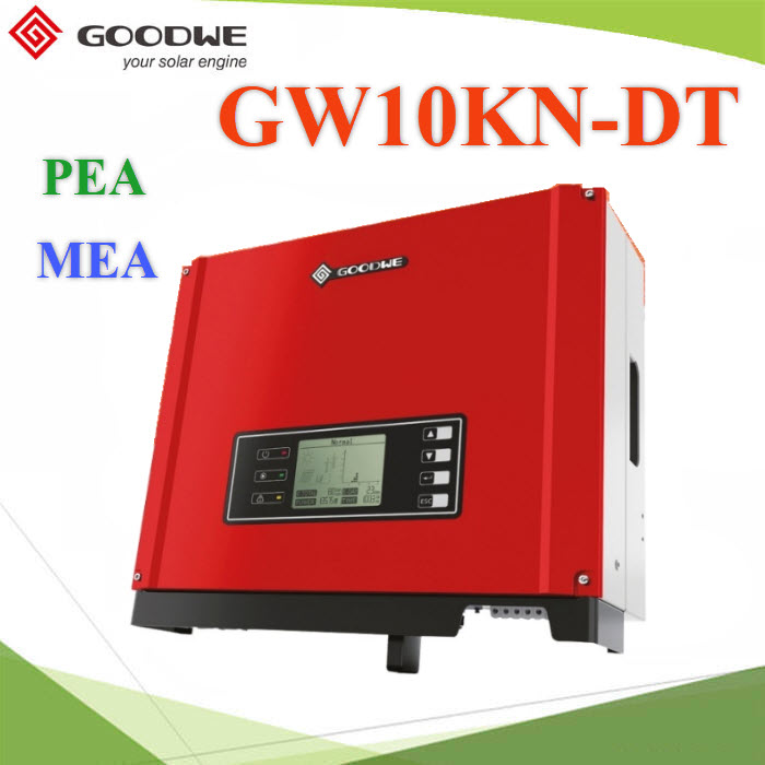 กริดไท อินเวอร์เตอร์ 10KW GoodWE รุ่น GW10KN-DT 2-MPPT 3Phase ไฟบ้าน MEA PEA10KW GoodWE Solar Inverter Grid-Connection GW10KN-DT 3Phase