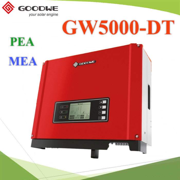 กริดไท อินเวอร์เตอร์ 5KW GoodWE รุ่น GW5000-DT 2-MPPT 3Phase ไฟบ้าน MEA PEA5KW GoodWE Solar Inverter Grid-Connection GW5000-DT 3Phase