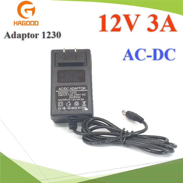 อะแดปเตอร์ 1230 แปลงไฟ AC220V to DC 12V ขนาด 3A  หัวเสียบ 5.5mm. CCTVAC to DC Switching Adapter input 100V-240V  Output DC 12V 3A
