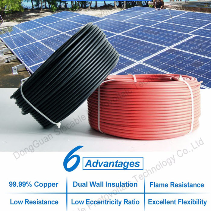 4 เมตร สายไฟโซล่า PV1 H1Z2Z2-K 1x4.0 Sq.mm. DC Solar Cable PV1-F สีแดงPhotovoltaic Cable PV1-F H1Z2Z2-K Solar Cable DC 1x4.0 Sq.mm. RED 4m  www.Solar-Thailand.co.th