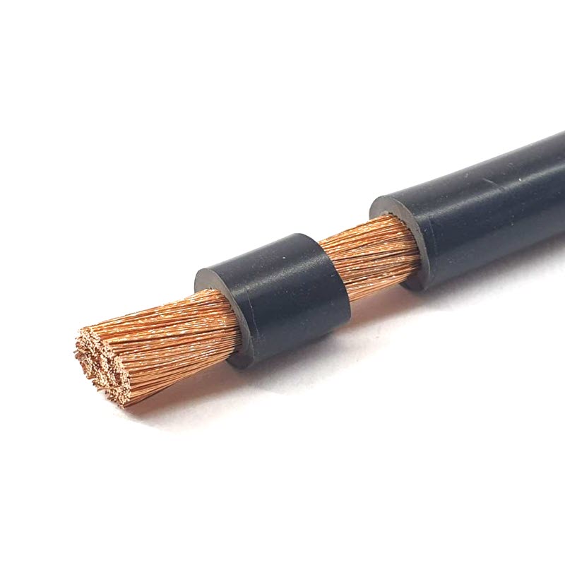 (ระบุจำนวน) สายไฟแบตเตอรี่ Flexible ขนาด 25 Sq.mm. ทองแดงแท้ ทนกระแสสูงสุด 142A สีดำFlexible Copper Conductor Rubber Sheathed 25 Sq.mm  Black Color ZW Battery Cable  www.Solar-Thailand.co.th