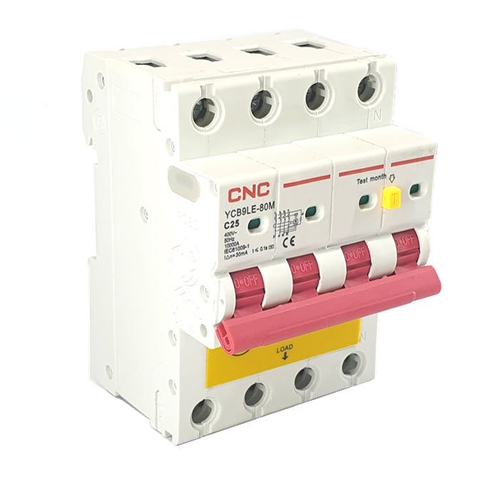 YCB9LE-80M RCBO 4P 10KA 100mA 63A AC Residual Current Circuit Breaker with Overcurrent ProtectionYCB9LE-80M RCBO 4P 10KA 100mA 63A AC Residual Current Circuit Breaker with Overcurrent Protection  www.Solar-Thailand.co.th
