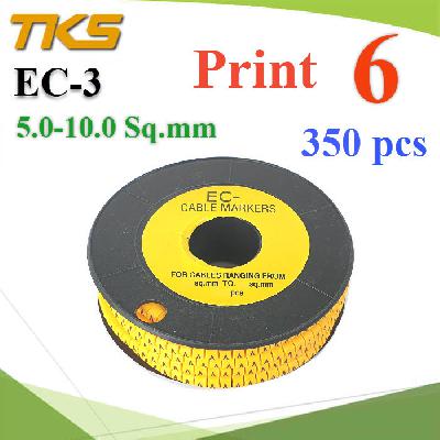 เคเบิ้ล มาร์คเกอร์ EC3 สีเหลือง สายไฟ 5-10 Sq.mm. 350 ชิ้น (เลข 6 )Cable marker EC3 Cable 5-10 Sq.mm. number 6