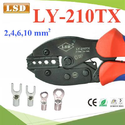 Hand Crimping Tool for non-insulated cable lugs 2, 4, 6, 10mm  LY-210TX hex crimper