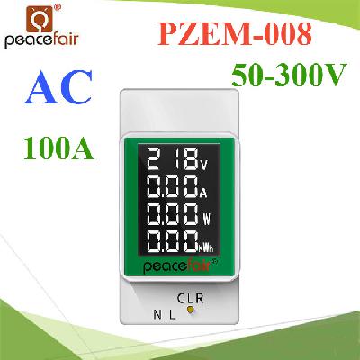 PZEM-008 Single-phase AC Din Rail Meter 4in1 kwh volt amp watt 0-100A AC50-300V