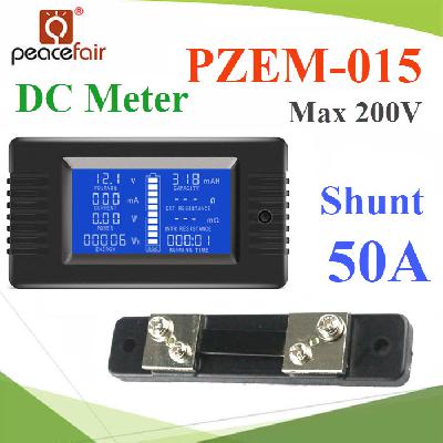 Multifunction Battery Monitor Meter Battery Test Detector DC Voltage Current Power External shunt 50A