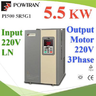 5.5KW input AC 220V 1phase and output AC 3phase 220V for 7HP Motor