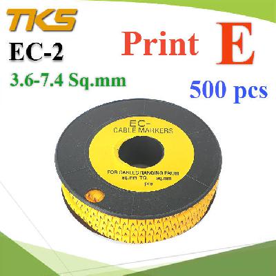 เคเบิ้ล มาร์คเกอร์ EC2 สีเหลือง สายไฟ 3.6-7.4 Sq.mm. 500 ชิ้น (พิมพ์ E )Cable marker EC2 Cable 3.6-7.4 Sq.mm. Screen E