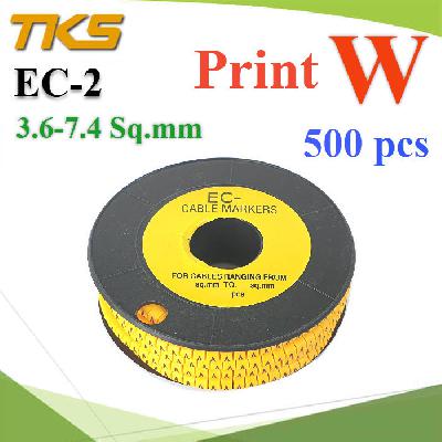 เคเบิ้ล มาร์คเกอร์ EC2 สีเหลือง สายไฟ 3.6-7.4 Sq.mm. 500 ชิ้น (พิมพ์ W )Cable marker EC2 Cable 3.6-7.4 Sq.mm. Screen W
