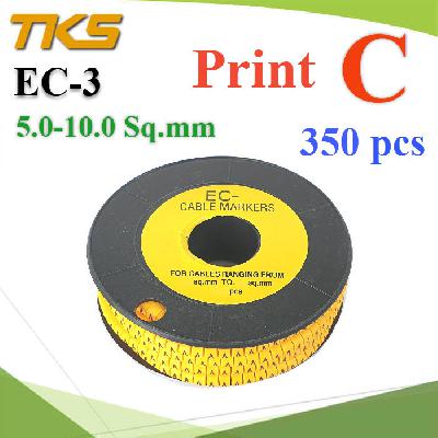 เคเบิ้ล มาร์คเกอร์ EC3 สีเหลือง สายไฟ 5-10 Sq.mm. 350 ชิ้น (พิมพ์ C )Cable marker EC3 Cable 5-10 Sq.mm. Screen C