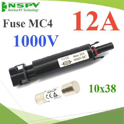 12A ฟิวส์ Fuse 1000V MC4 พร้อมกระบอกฟิวส์ PV4 NSPVSolar Inline Fuse 12A 1000VDC with Fuse Holder PV4 Connector