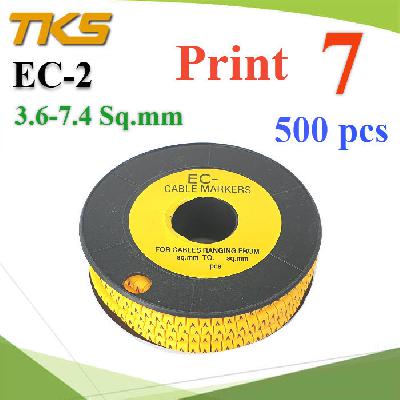 เคเบิ้ล มาร์คเกอร์ EC2 สีเหลือง สายไฟ 3.6-7.4 Sq.mm. 500 ชิ้น (เลข 7 )Cable marker EC2 Cable 3.6-7.4 Sq.mm. number 9