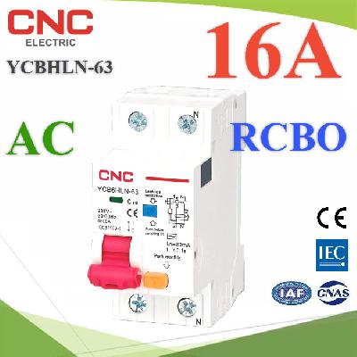 YCB6HLN-63 RCBO 2P 16A 230V AC Residual Current Circuit Breaker with Overcurrent Protection