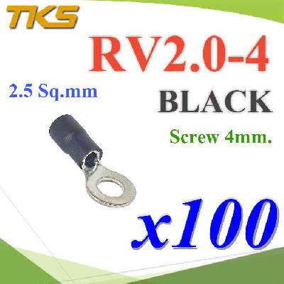 RV2-4 Insulated Ring Terminals Assortment Screw 4 mm. Cable 2.5 Sq.mm BLACK