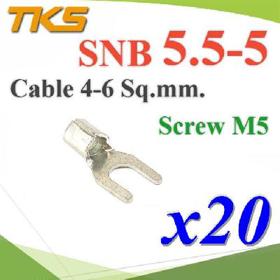 SNB 5.5-6 TKS Copper Spade Fork wiring Terminal Cable 6 Sq.mm Screw M5