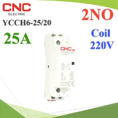 YCCH6-25/20 AC Contactors 25A Coil 220V-240V CNC Electric Household Dinrial 2P Contactor 2NO