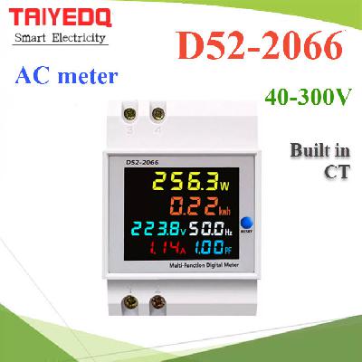 D52-2066 DIN-Rail Multi-Function Digitial Meter,Single-phase Digitial AC Voltmeter Ammeter Factor