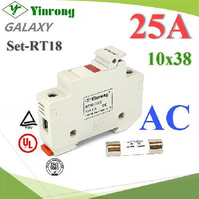Cylindrical Fuse Link 25A 380V AC 10x38 Yinrong Galaxy with Fuse Holder