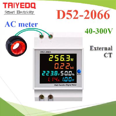 D52-2066 DIN-Rail Multi-Function Digitial Meter,Single-phase Digitial AC Voltmeter Ammeter Factor