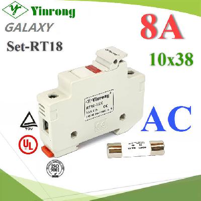 Cylindrical Fuse Link 8A 380V AC 10x38 Yinrong Galaxy with Fuse Holder
