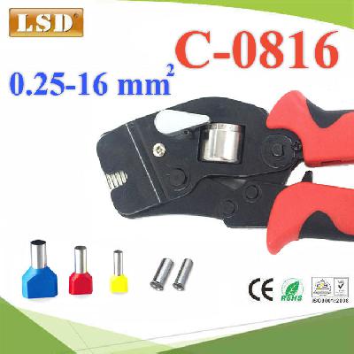 C-0816 Cable End-sleeves Crimping Plier Self Adjusting Ratcheting Ferrule crimper 0.25-16 Sq.mm.
