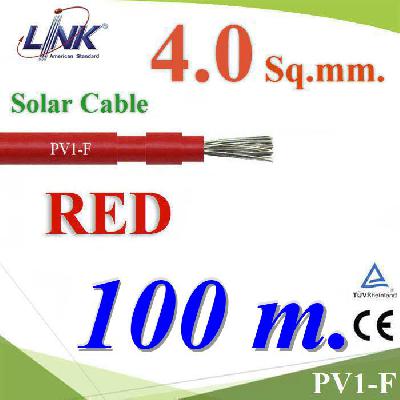 Photovoltaic LINK Solar Cable DC PV1-F 1x4.0 Sq.mm. RED 100m.