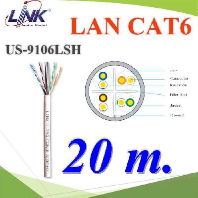 AT6 UTP (250MHz) w Cross Filler  23AWG  CM US-9106LSZH-1 20m.