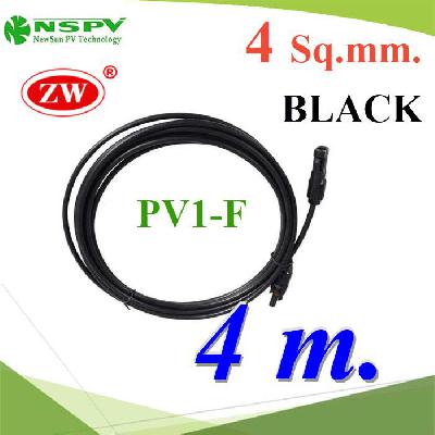 Solar Cable 4 Sq.mm with PV Connector Black 4 m.