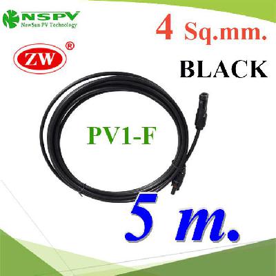 Solar Cable 4 Sq.mm with PV Connector Black 5 m.