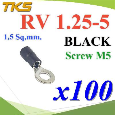 RV1.25-5 Insulated Ring Terminals Assortment Screw 5 mm. Cable 1.5 Sq.mm BLACK