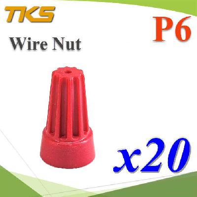 P6 Wire-Nut Twist On Wire Connector Spring Connector Safety Red 20pcs.