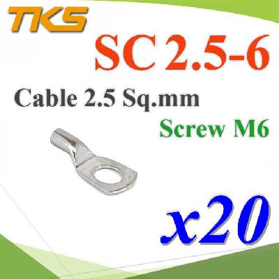 Insulated Electrical Wire Copper Tube Terminals 2.5 Sq.mm. Screw M6
